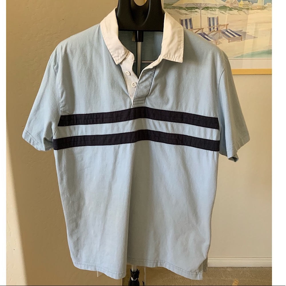 Old Navy Light Blue & Navy Blue Striped Shirt SzXL